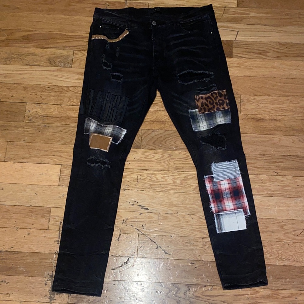 Men's Black AMIRI Patchwork Jeans